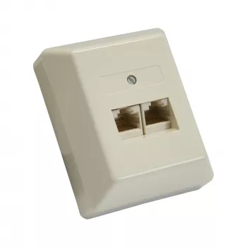 Tomada de parede ISDN InLine 2x conector fêmea RJ45 2x 8 portas 69988B
