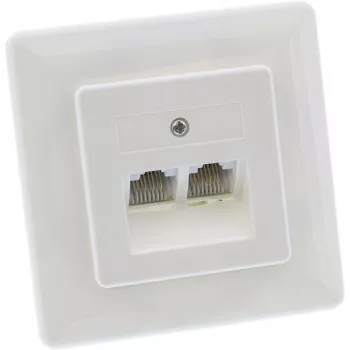 Placa de parede ISDN InLine 2x conector fêmea RJ45 2x 8 portas 69989C