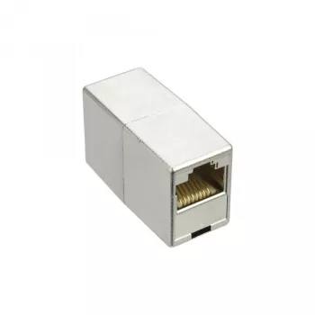 Acoplador de cabo de rede Cat.5e InLine 2x conector fêmea RJ45 blindado reto