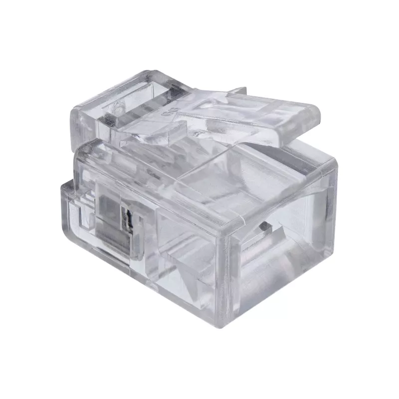 Ficha modular InLine 6P4C RJ11 para cravar em cabo redondo, 10 unid.