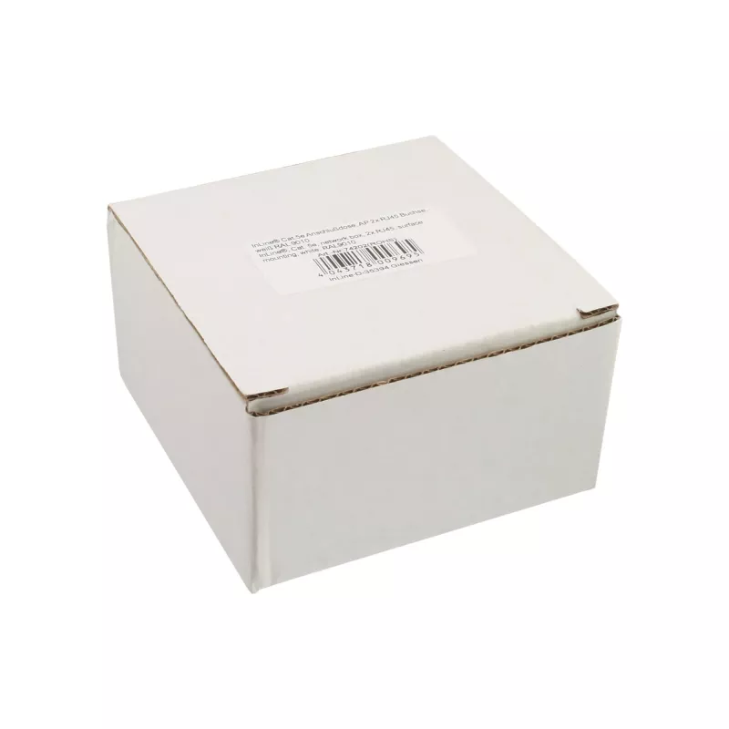 Tomada de rede Cat.5e InLine 2x RJ45 de superfície branco RAL9010