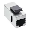 Módulo RJ45 InLine conector fêmea-para-fêmea SNAP-In Cat.6 STP, preto/prateado