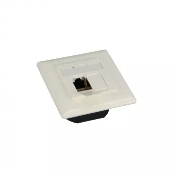 Tomada de ligação Cat.6 InLine 2x conector fêmea RJ45 RAL9010 branco horizontal