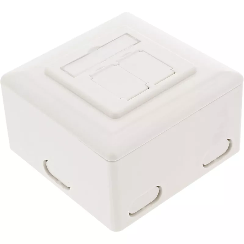 Tomada de parede InLine 75602K, montagem de superfície ou embutir, 2x RJ45 vertical