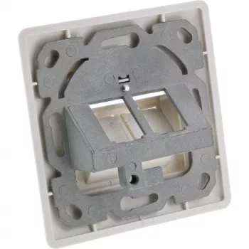 Conjunto de moldura InLine para 2x RJ45 conector fêmea/inserto LSA, Keystone SNAP-In, RAL9010