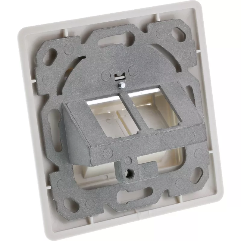 Conjunto de moldura InLine para 2x RJ45 conector fêmea/inserto LSA, Keystone SNAP-In, RAL9010