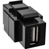 Módulo Snap-In USB 2.0 InLine, USB 2.0 A conector fêmea/fêmea, caixa branca
