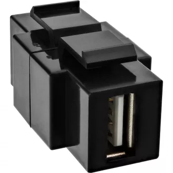 Módulo Snap-In USB 2.0 InLine, USB 2.0 A conector fêmea/fêmea, caixa branca