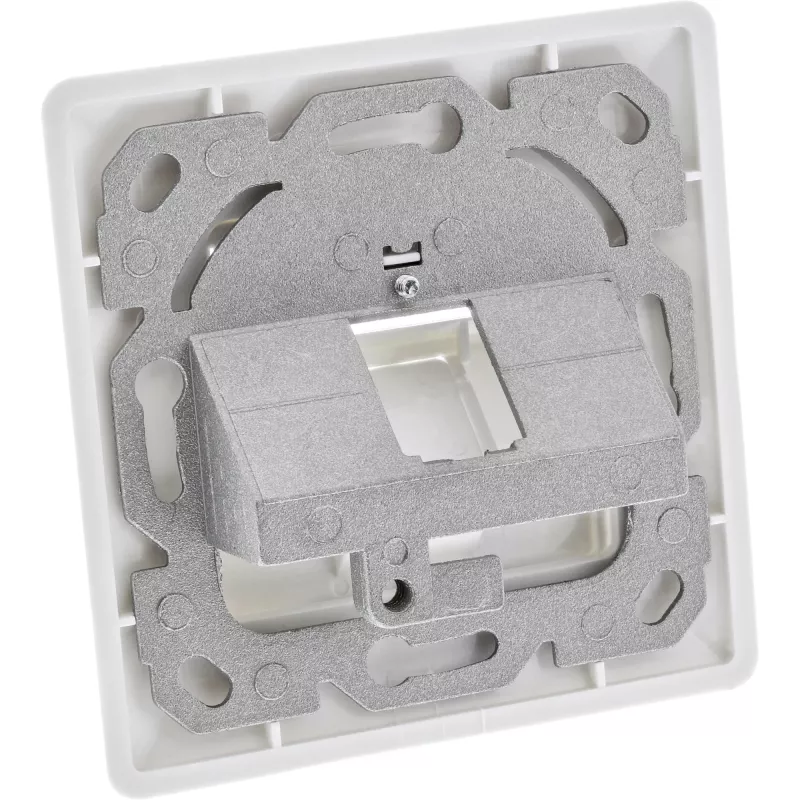 Conjunto de moldura InLine para 1x RJ45 conector fêmea/inserto LSA, Keystone SNAP-In, branco RAL9010