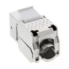 Módulo Snap-In RJ45 Keystone Jack InLine Cat.6a, com tampa de proteção contra pó preta