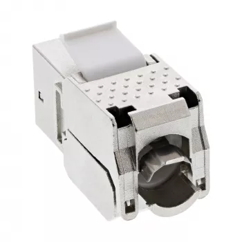 Módulo Snap-In RJ45 Keystone Jack InLine Cat.6a, com tampa de proteção contra pó preta