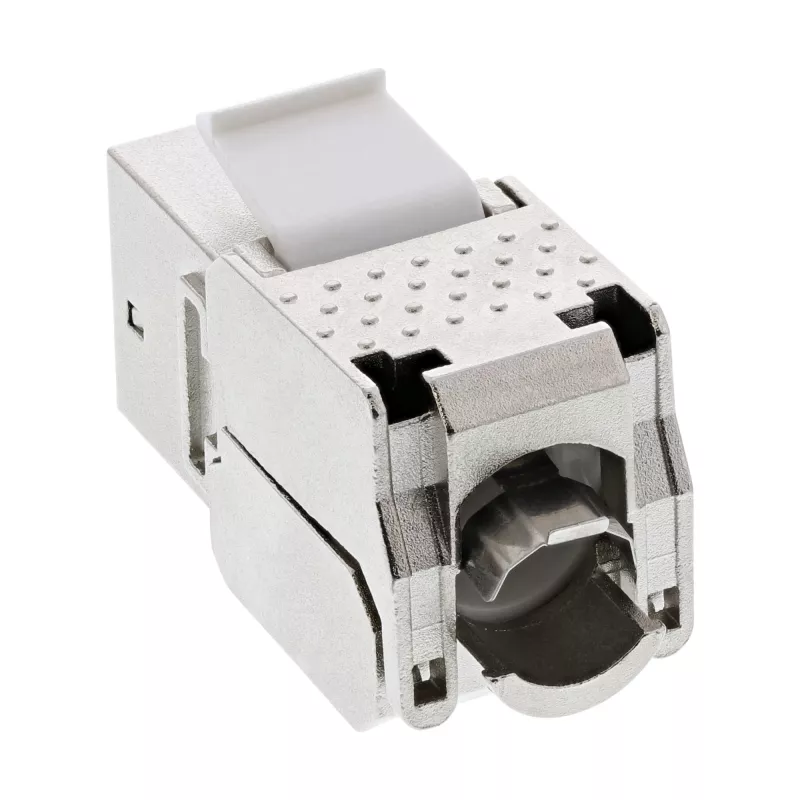 Módulo Snap-In RJ45 Keystone Jack InLine Cat.6a, com tampa de proteção contra pó preta