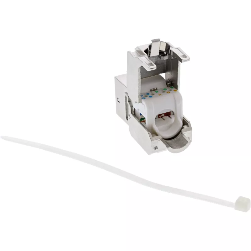 Módulo Snap-In RJ45 Keystone Jack InLine Cat.6a, com tampa de proteção contra pó preta