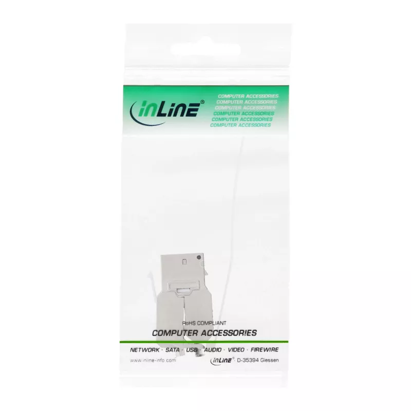 Módulo Snap-In RJ45 Keystone Jack InLine Cat.6a, com tampa de proteção contra pó preta