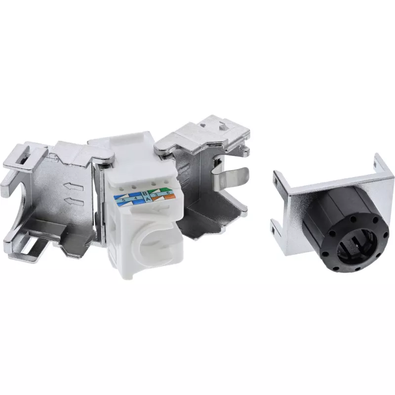 Módulo Snap-In RJ45 Keystone Jack InLine Premium Cat.6a, com tampa de proteção contra pó