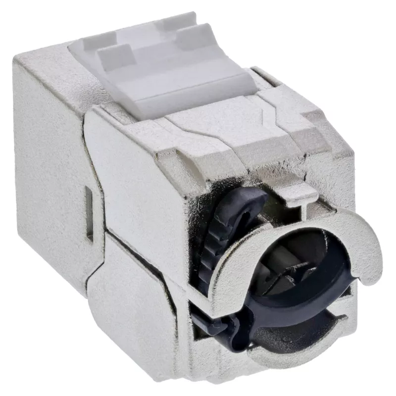 Keystone Jack RJ45 InLine fino, SNAP-In, Cat.6A, abraçadeira de cabo integrada
