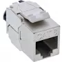 Conector fêmea Keystone RJ45 InLine fino, SNAP-In, Cat.8.1, abraçadeira de cabo integrada