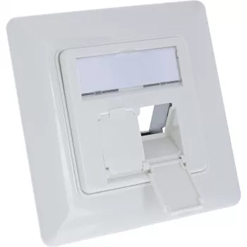 Conjunto de moldura InLine para 2x RJ45 Keystone SNAP-In, branco RAL9010