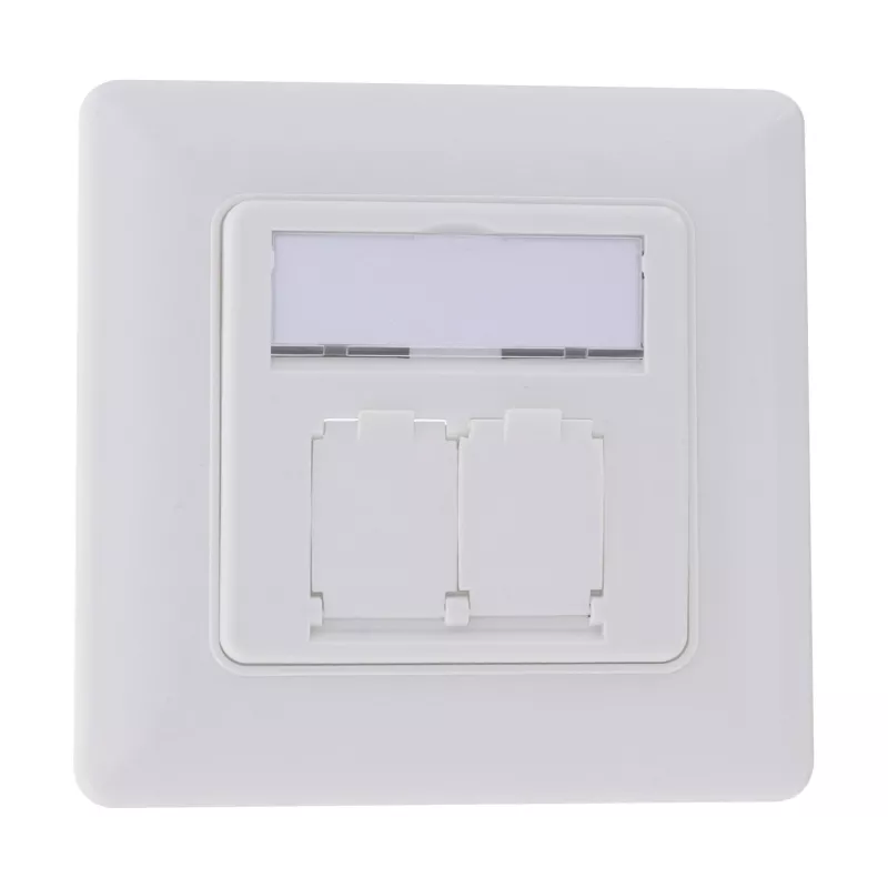 Conjunto de moldura InLine para 2x RJ45 Keystone SNAP-In, branco RAL9010