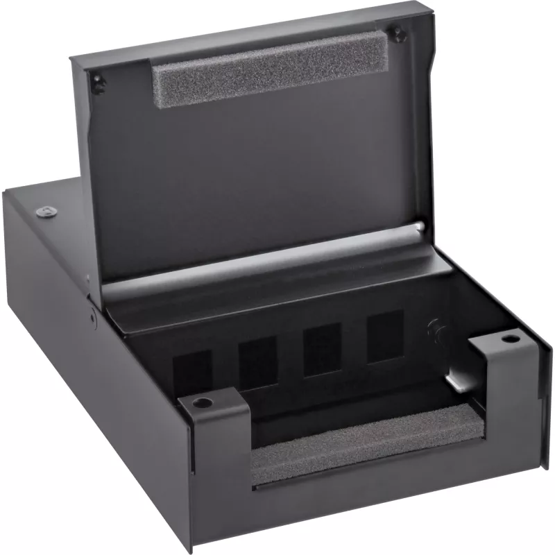 Caixa de montagem de superfície InLine para Keystone 4x RJ45 preto 76202X