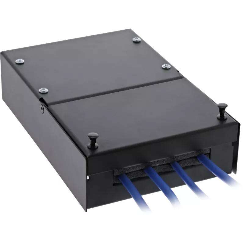 Caixa de montagem de superfície InLine para Keystone 4x RJ45 preto 76202X