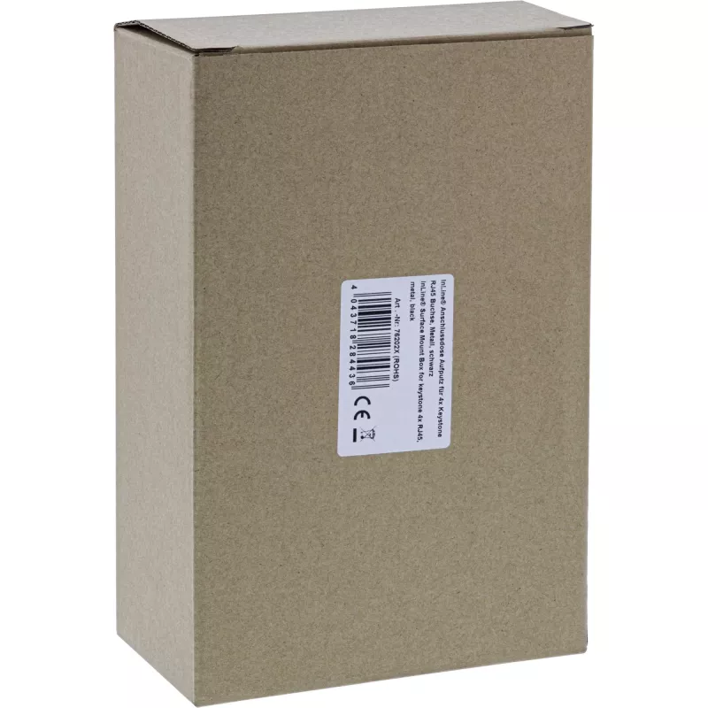 Caixa de montagem de superfície InLine para Keystone 4x RJ45 preto 76202X