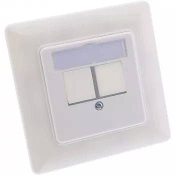 Conjunto de moldura InLine para 2x RJ45 Keystone SNAP-In 90°, branco RAL9010