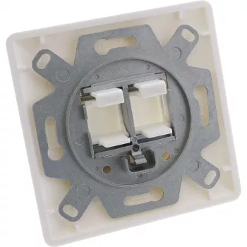 Conjunto de moldura InLine para 2x RJ45 Keystone SNAP-In 90°, branco RAL9010