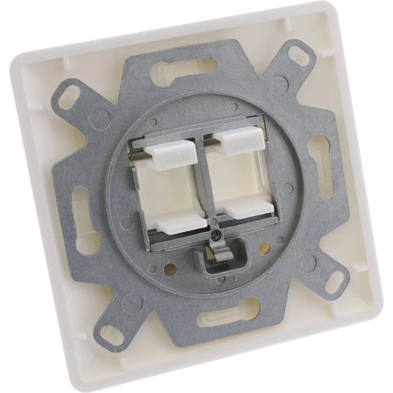 Conjunto de moldura InLine para 2x RJ45 Keystone SNAP-In 90°, branco RAL9010
