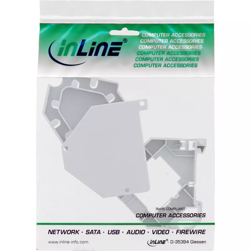 Suporte de módulo Keystone SNAP-In de fibra ótica InLine, 1 porta para calha DIN