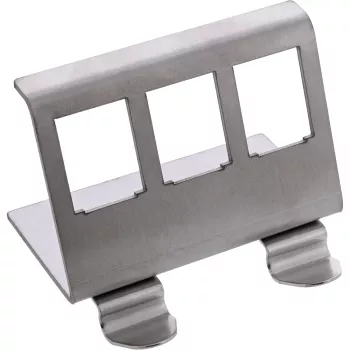 Suporte de calha DIN Snap-In Keystone metálico InLine 76203E, triplo