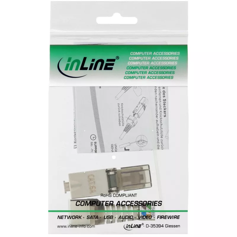 InLine Ficha RJ45 Cat.6A 500MHz para montagem no campo blindada 76204A