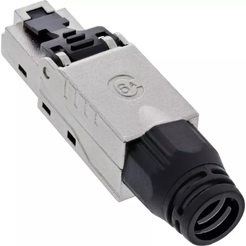 InLine Ficha RJ45 Cat.6A 500MHz, para montagem no campo, blindada, com tampa de rosca