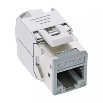 InLine Conector fêmea RJ45 Keystone, blindado, Cat.6A, cinzento, pack de 8