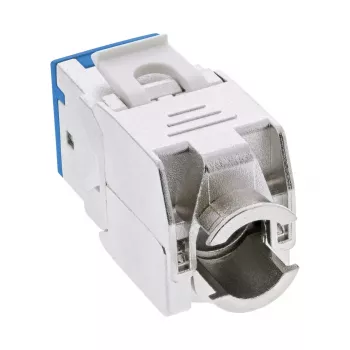 InLine Conector fêmea RJ45 Keystone, blindado, Cat.6A, azul, pack de 8