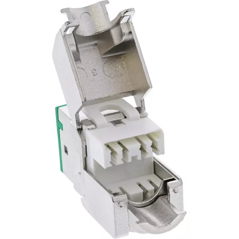 InLine Conector fêmea RJ45 Keystone, blindado, Cat.6A, verde, pack de 8