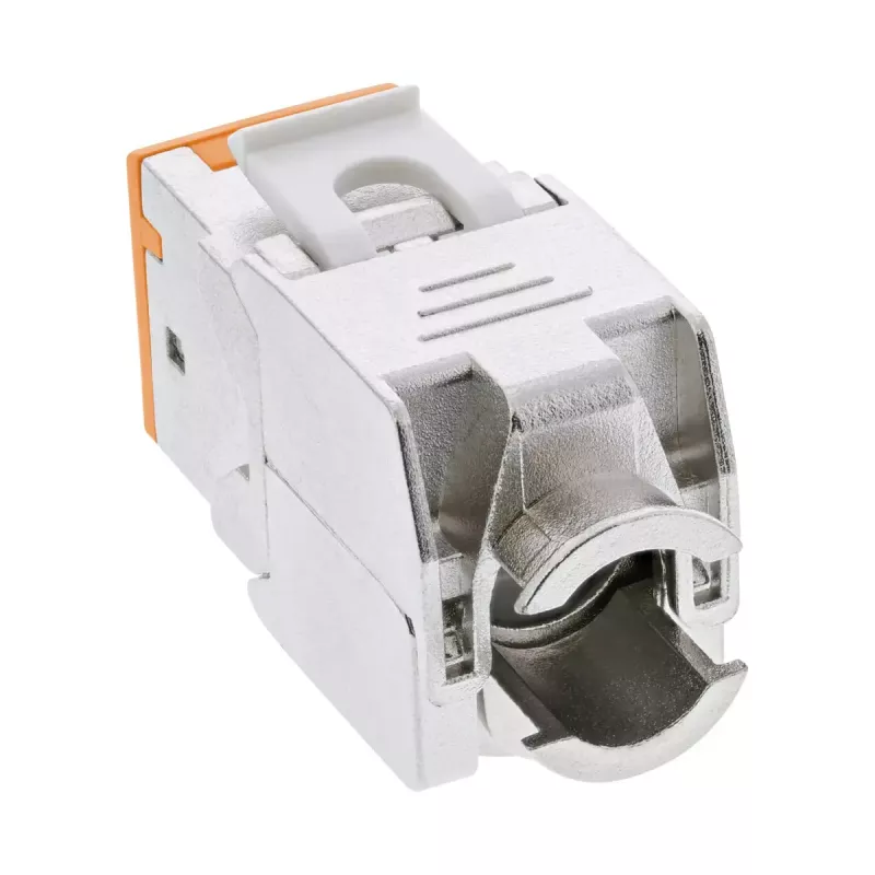 InLine Conector fêmea RJ45 Keystone, blindado, Cat.6A, laranja, pack de 8