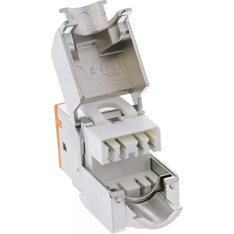 InLine Conector fêmea RJ45 Keystone, blindado, Cat.6A, laranja, pack de 8