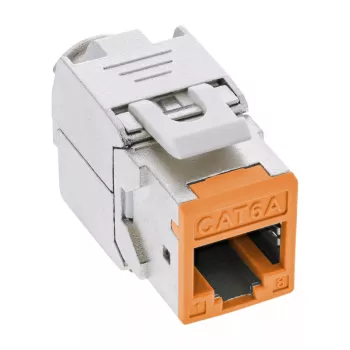InLine Conector fêmea RJ45 Keystone, blindado, Cat.6A, laranja, pack de 8