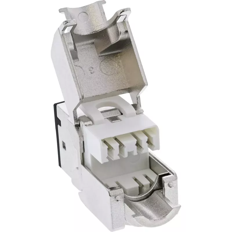 InLine Conector fêmea RJ45 Keystone, blindado, Cat.6A, preto, pack de 8