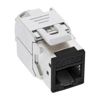 InLine Conector fêmea RJ45 Keystone, blindado, Cat.6A, preto, pack de 8