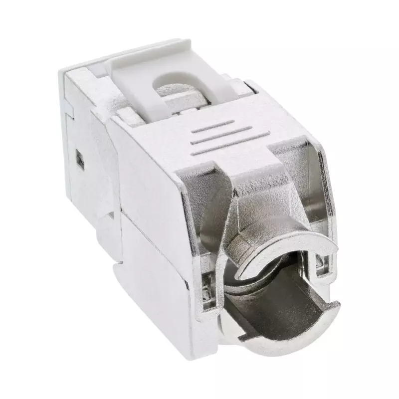 InLine Conector fêmea RJ45 Keystone, blindado, Cat.6A, branco, pack de 8