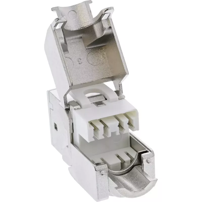InLine Conector fêmea RJ45 Keystone, blindado, Cat.6A, branco, pack de 8