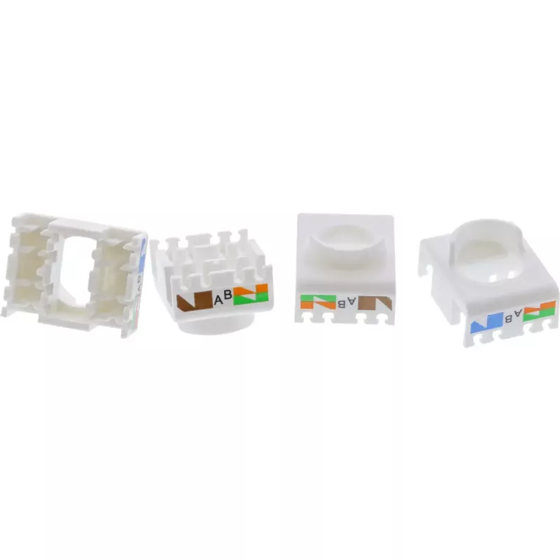 InLine Conector fêmea RJ45 Keystone, blindado, Cat.6A, branco, pack de 8