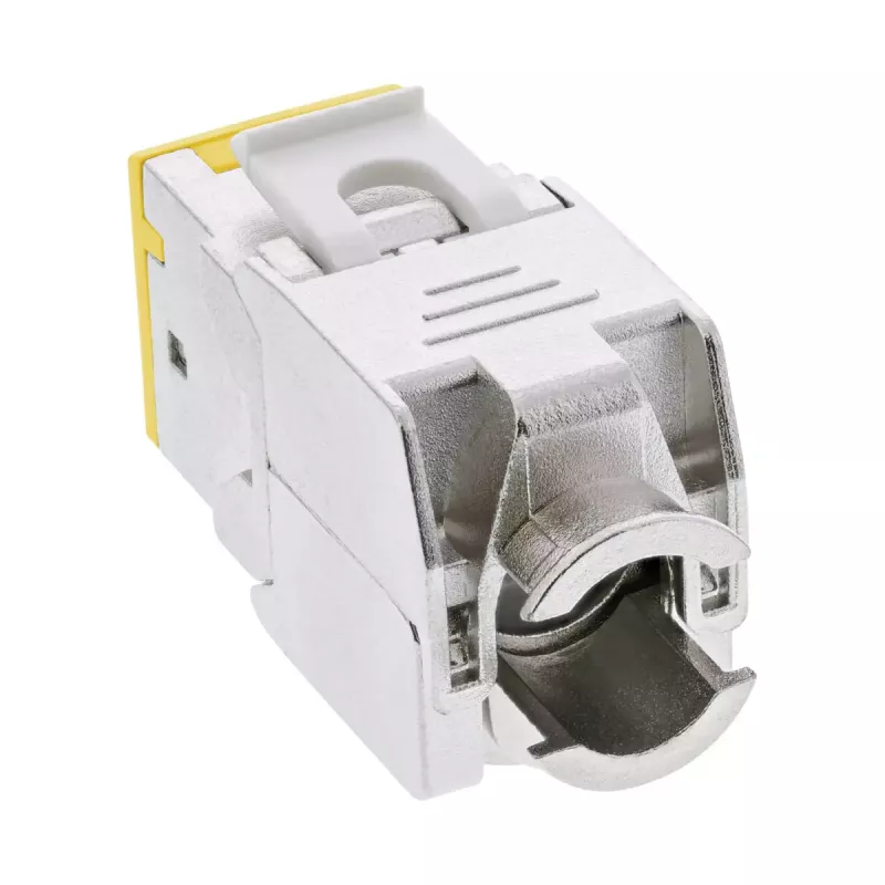 InLine Conector fêmea RJ45 Keystone, blindado, Cat.6A, amarelo, pack de 8