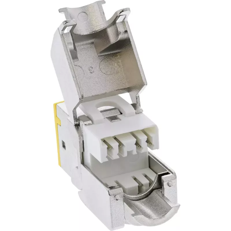 InLine Conector fêmea RJ45 Keystone, blindado, Cat.6A, amarelo, pack de 8
