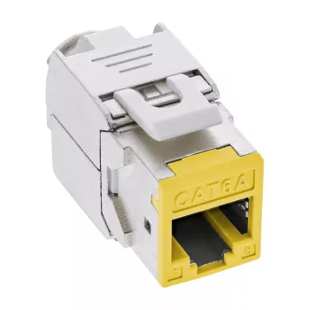 InLine Conector fêmea RJ45 Keystone, blindado, Cat.6A, amarelo, pack de 8