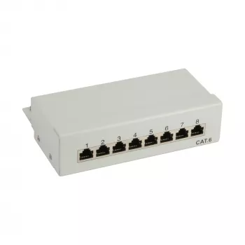 InLine Patch Panel Cat.6 8 portas para secretária cinzento RAL7035