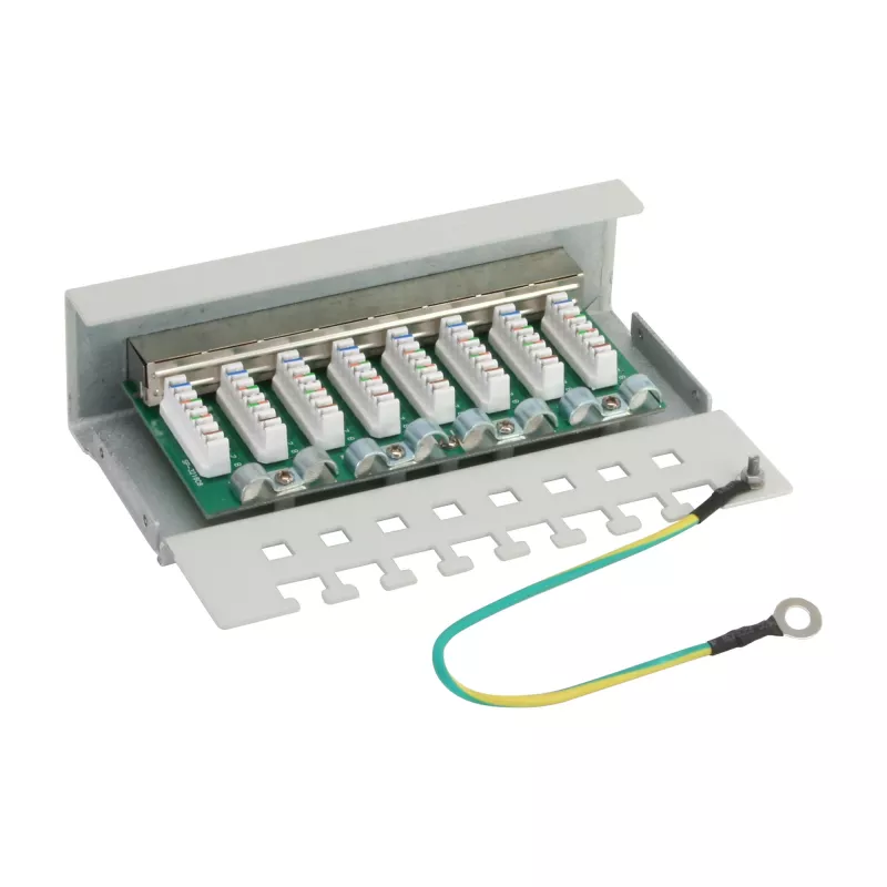 InLine Patch Panel Cat.6 8 portas para secretária cinzento RAL7035