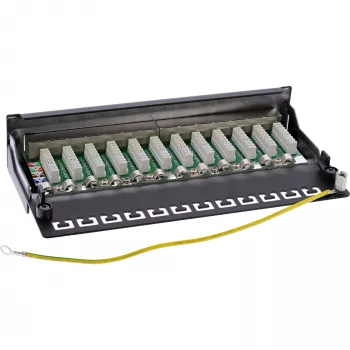 InLine Patch Panel Cat.6 12 portas para secretária/parede preto RAL9005